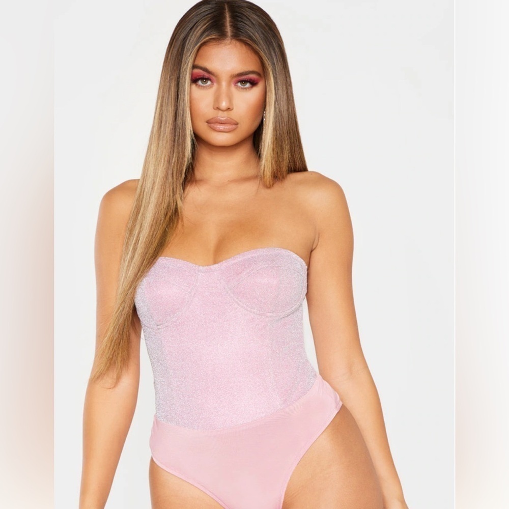 PrettyLittleThing glitter Bustier or Bodysuit
